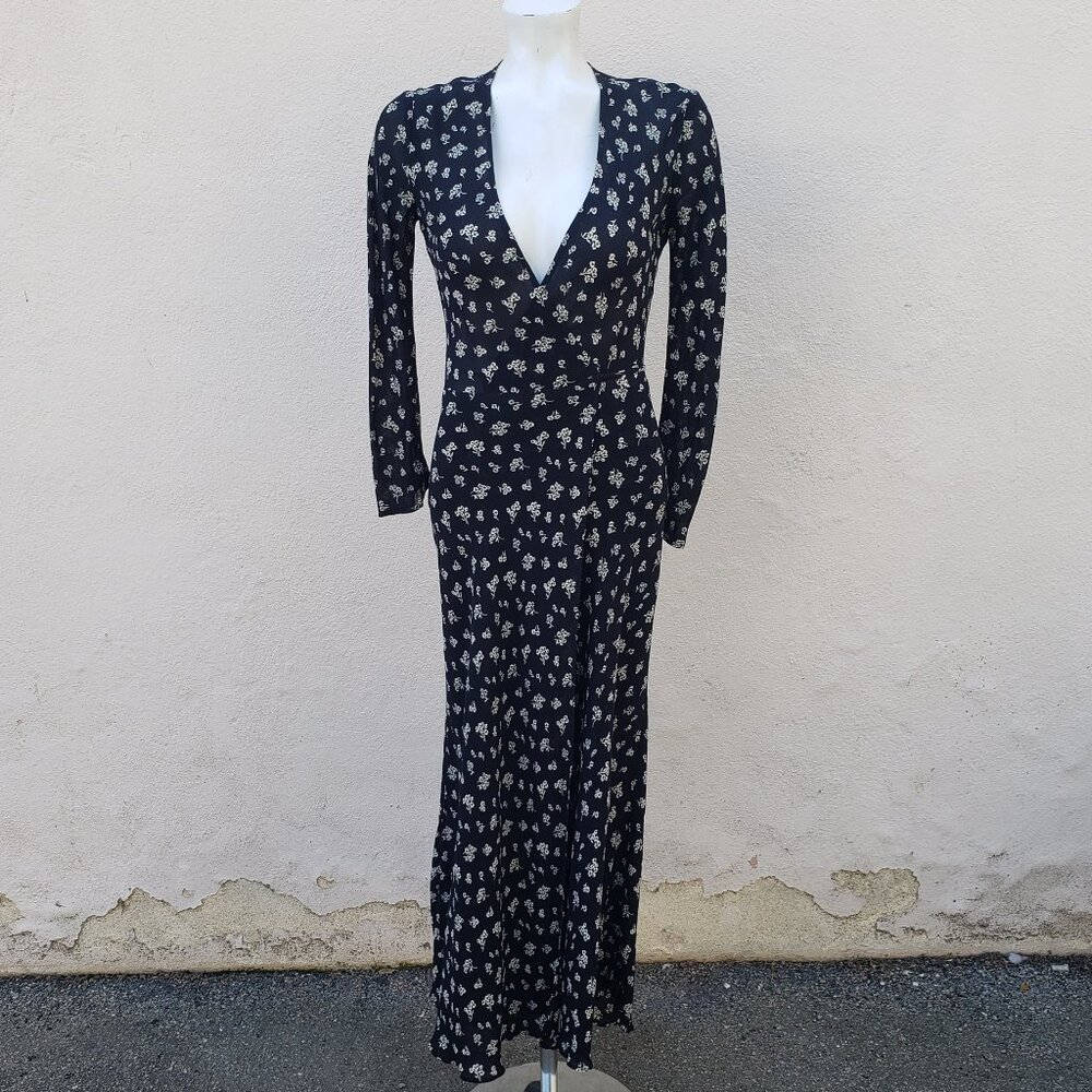 Reformation floral wrap maxi dress